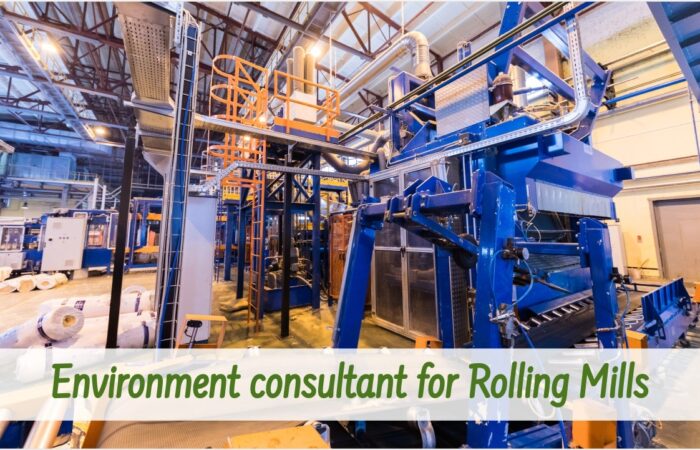 "Image showcasing an environmental consultant working with a rolling mill."