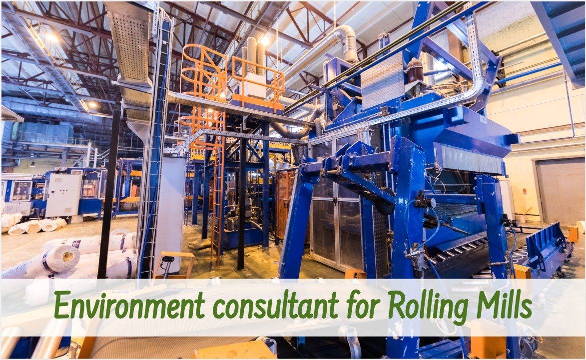 "Image showcasing an environmental consultant working with a rolling mill."